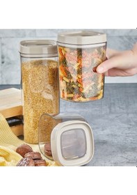 Resim Ceronni Bonny Erzak Saklama Kabı 3lü Set 1,8lt - 1lt - 600ml Bej Bej 