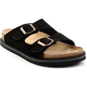 Resim Bambi Siyah Leather Erkek Terlik E04801198002 