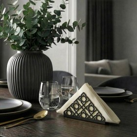 Resim Metal Peçetelik - İslami Geometrik Motifli Sofra Aksesuarı - Bakır 