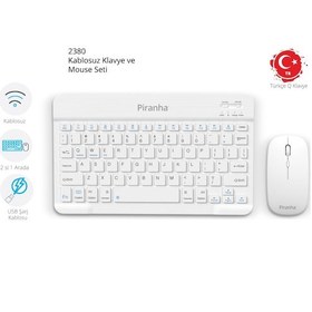 Resim Piranha 2380 Kablosuz Bluetooth Klavye Ve Mouse Set 