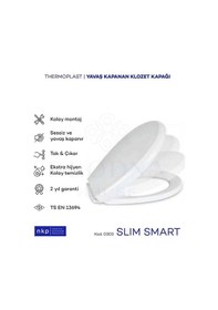 Resim Slim Smart Oval Form C Model Yavaş Kapanan Klozet Kapağı Üstten S 