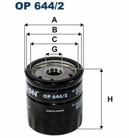 Resim FILTRON OP644-2 | Yağ Filtresi 09-G.Vitara 3.2 