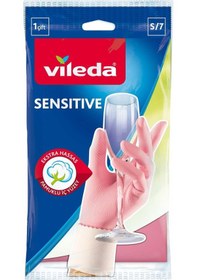 Resim Vileda Sensitive Küçük Boy Bulaşık Eldiveni No: 7 Pembe S 