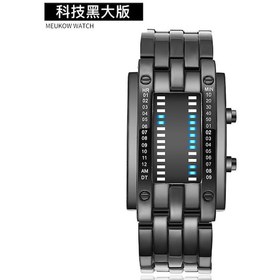 Resim Springsun Outdoor Aktivite İçin Led Işıklı Hafif Dayanıklı Spor Kol Saati - Siyah Mavi Işık Büyük Boy 