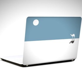 Resim Deve Ve Ay Minimal Laptop Sticker 10 Inch (25X19Cm) 