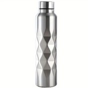 Resim 1000ml Paslanmaz Çelik Su Şişesi - Sızdırmaz, BPA İçermez, Spor & Jimnastik için Taşınabilir, Güvenli Vidalı Kapaklı Dayanıklı Tek Duvar Tasarımı, Taşınabilir İçecek Kabı|Ergonomik Şişe|Kolay Taşıma 