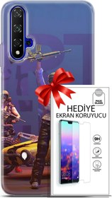 Resim Huawei Nova 5T Kılıf Orijinal Seri Pubg 05 Silahlı Karakter Koruma Kılıfı + Ekran Koruyucu 