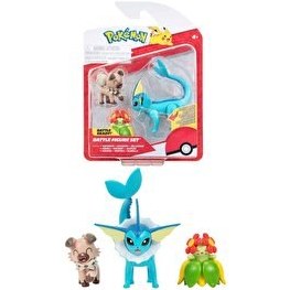 Resim Pokemon Battle 3'lü Figür S15 Vaporeon-Rockruff-Bellossom 