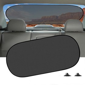 Resim 100x50cm/19.69x39.37Inch Araba Güneşlik UV Koruma Katlanır Arka Cam Güneşlik Evrensel Ağ Arka Cam Şemsiyesi Emme Kupaları ile 