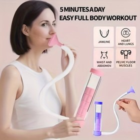 Resim 1 Set El Tipi Nefes Alma Dambili, Derin Nefes Egzersiz Aleti - Göğüs Kapasitesi Geliştirici, Karın Kası Güçlendirici, Yüz Sıkılaştırıcı Cihaz, Core Antrenman Ekipmanı, Bataryasız, Ev Fitness Ekipmanı, spor malzemeleri, spor salonu ekipmanları 