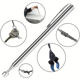 Resim Manuel Paslanmaz Çelik Geri Çekilebilir Kalem Tarzı Manyetik Toplama Aleti, Oto Tamir Vidalı Manyetik Toplayıcı, Ev Tamir Vidalı Tutucu, Pilsiz, Ulaşılması Zor Alanlar, İnşaat İşleri ve Oto Bakımı İçin, Kompakt Tasarım, Sağlam Yapı, Ustalar İçin Temel Araç 