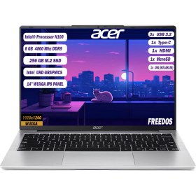 Resim Acer Aspire Lite AL14-31P-C452 Intel N100 8 GB 256 GB SSD 14'' IPS WUXGA Taşınabilir Bilgisayar FreeDos Notebook NX.KS8EY.001 