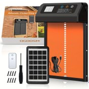 Resim OGOOSM - Güneş Enerjili Otomatik Kümes Kapısı, Zamanlayıcı ve Uzaktan Kumandalı Kalın Alüminyum Yapılı, Dahili Pil, Sıkışma Önleyici Tasarım, IPX4 Su Geçirmez, Kümes Hayvanları ve Küçük Hayvanlar İçin Güvenlik Kapısı 