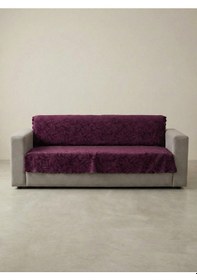 Resim Sofline Kaymaz Tabanlı Tay Tüyü Çekyat, Koltuk, Kanepe Örtüsü Pembe, Mor,antrasit Renk 175x210cm Mor 