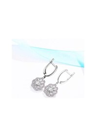 Resim Brezza Lusso Jewelry 925 Ayar Aster Çiçeği Zirconia Taşlı Işıltılı Kolye Küpe Set 