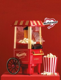 Resim Cookplus Mutfaksever Kırmızı Mısır Patlatma Popcorn Makinesi 