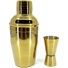 Resim Mediterian Altın Renkli 350 ml Kokteyl Shaker Seti, 2 Parça, Şık ve Fonksiyonel Tasarım 