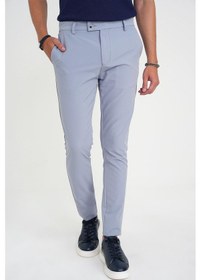 Resim Efor Slim Fit Yan Cepli Esnek Düz Grimavi Pamuk Pantolon P 1197 Gri - Mavi 