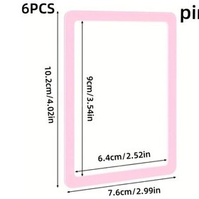 Resim Lumaworld 6 Adet Pembe Şeffaf Pvc Masaüstü Fotoğraf Çerçevesi Dekorasyon Seti 