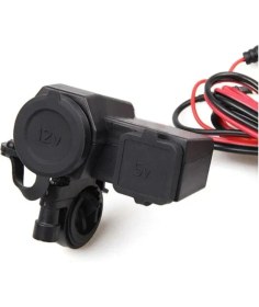Resim Ebakbak Motosiklet Çakmaklık Yuvası + USB Şarj Yuvası Suya Dayanıklı Üniversal Mod Motor USB Çakmaklık 
