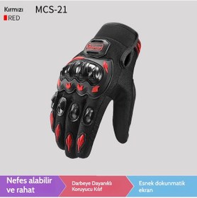 Resim Snapbuy Motosiklet Eldiveni, Darbeye Dayanıklı, Dokunmatik, Dört Mevsim Kırmızı 