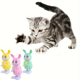 Resim 2/3 adet Rüzgarlı Sallanan Kedi Oyuncakları, Etkileşimli Plastik Tavşan Kedi Oyuncakları, Rastgele Renk, Kediler İçin Eğlenceli Oyun Zamanı, Kedi Severler İçin En İyi Paskalya Hediyesi, Pil Olmadan 