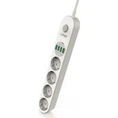 Resim Ldnio 4'Lü Akım Korumalı Priz Soketi 4Usb Şarj Cihazı-Güç Düğmeli 