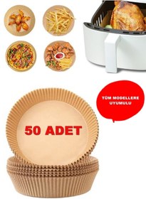 Resim sin@rasta Airfryer Pişirme Kağıdı 50 Adet Hava Fritözü Airfryer Firitözü Airfryer Yağsız Firitöz Pişirme 