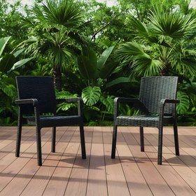 Resim Evdemo King 2'li Rattan Sandalye Kahve 