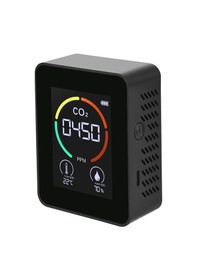 Resim Leezsing Taşınabilir Hava Kalitesi Ölçer: Co2, Sıcaklık Ve Nem Göstergeli Ev Tipi Cihaz Siyah Siyah 