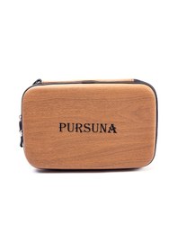 Resim Geeroyoo Pusena Marka Dayanıklı Ev Kompozit Malzeme Tenis Ve Fitness Sporları İçin Taşınabilir Kareli Ping-pong Raketi Kılıfı Ahşap Desenli Sarı Baskı Çok Renkli 