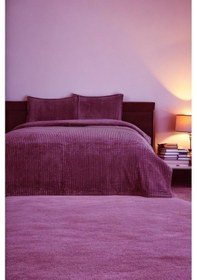 Resim Piramit Battaniye Çift Kişilik Mürdüm Renk 220x240cm Mürdüm 