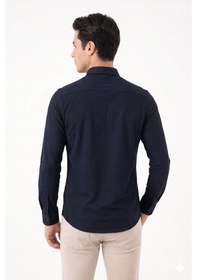 Resim Advante Erkek Spor Slim Fit Uzun Kol Petek Dokulu Gömlek Bgl-st05483 Lacivert 
