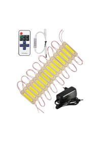 Resim 20 Adet 24 Volt 2 Watt 6500k Beyaz Cob Led Modül 12a Tek Renk Rf Dimmer 2a Priz Tipi Adaptör Set 