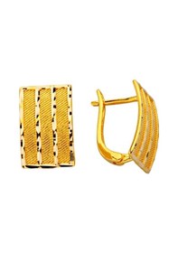 Resim Çgk Çiğdem Gürel Kuyumculuk 22 Ayar Altın Yaldızlı Hasır Model Küpe Kadın, Dikdörtgen Şık Tasarım Sarı 