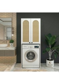 Resim Kenzlife Çamaşır-kurutma-bulaşık Makinesi Dolabı Mahidevran Mat Beyaz 180 70 60 Hazeran Oval Mdf Gövde 