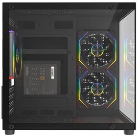 Resim Rampage Lumıd 750w 80+ Bronze Tempered Glass 3 12cm Argb Siyah Matx Gaming Kasa 