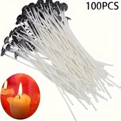 Resim 100 adet Önceden Balmumulanmış Mum Fitili, 20cm - Dumanı Olmayan & Kaymaz DIY Mum Yapımı için, Sürdürülebilir El Sanatları Malzemeleri SPMOLD'dan 