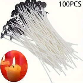 Resim 100 adet Önceden Balmumulanmış Mum Fitili, 20cm - Dumanı Olmayan & Kaymaz DIY Mum Yapımı için, Sürdürülebilir El Sanatları Malzemeleri SPMOLD'dan 