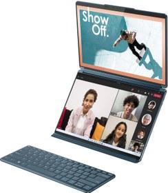 Resim Lenovo-Yoga Book 9i 2si 1 Arada 13,3 2,8K Çift Ekranlı OLED Dokunmatik Dizüstü Bilgisayar - 16 GB RAM Intel Core i7-1355U - 512 GB SSD - Deniz Mavisi 