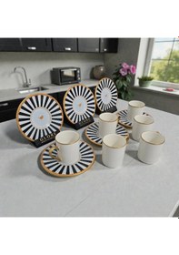 Resim Sudedi Home Black Line 6 Kişilik Kahve Fincanı Takımı - 90 Ml Çok Renkli 