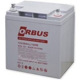 Resim Orbus 12v 28ah Engelli Araç Aküsü Jel Dikey 