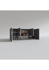 Resim Kenzlife hazır mutfak acus32 gri 060*150*32 mutfak banyo dolabı kapaklı raflı 
