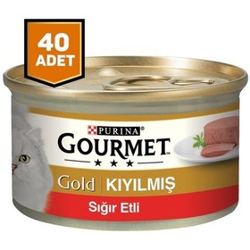 Resim Purina Gourmet Gold Kıyılmış Sığır Etli Yetişkin Kedi Konservesi 40 x 85 G 