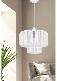 Resim Tekli Piramit Plastik Taşlı Optik Promo Camlı Sarkıt Beyaz 