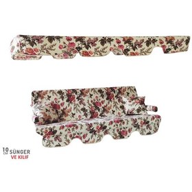 Resim Viphomeconcept 3 Kişilik Süngerli Bahçe Salıncak Minderi Kılıfı Ingiliz Gülü Çok Renkli 