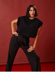 Resim Koton Crop 3 Iplik Spor Sweatshirt Şardonlu 