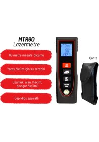 Resim Texta MTR60 Klipsli Lazerli Mesafe Ölçer 60 Metre 