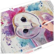 Resim Novahub 20x30cm Açık Mavi Yuvarlak Baykuş Elmas Boyama Mozaik Dekor Seti 