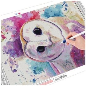 Resim Novahub 20x30cm Açık Mavi Yuvarlak Baykuş Elmas Boyama Mozaik Dekor Seti 